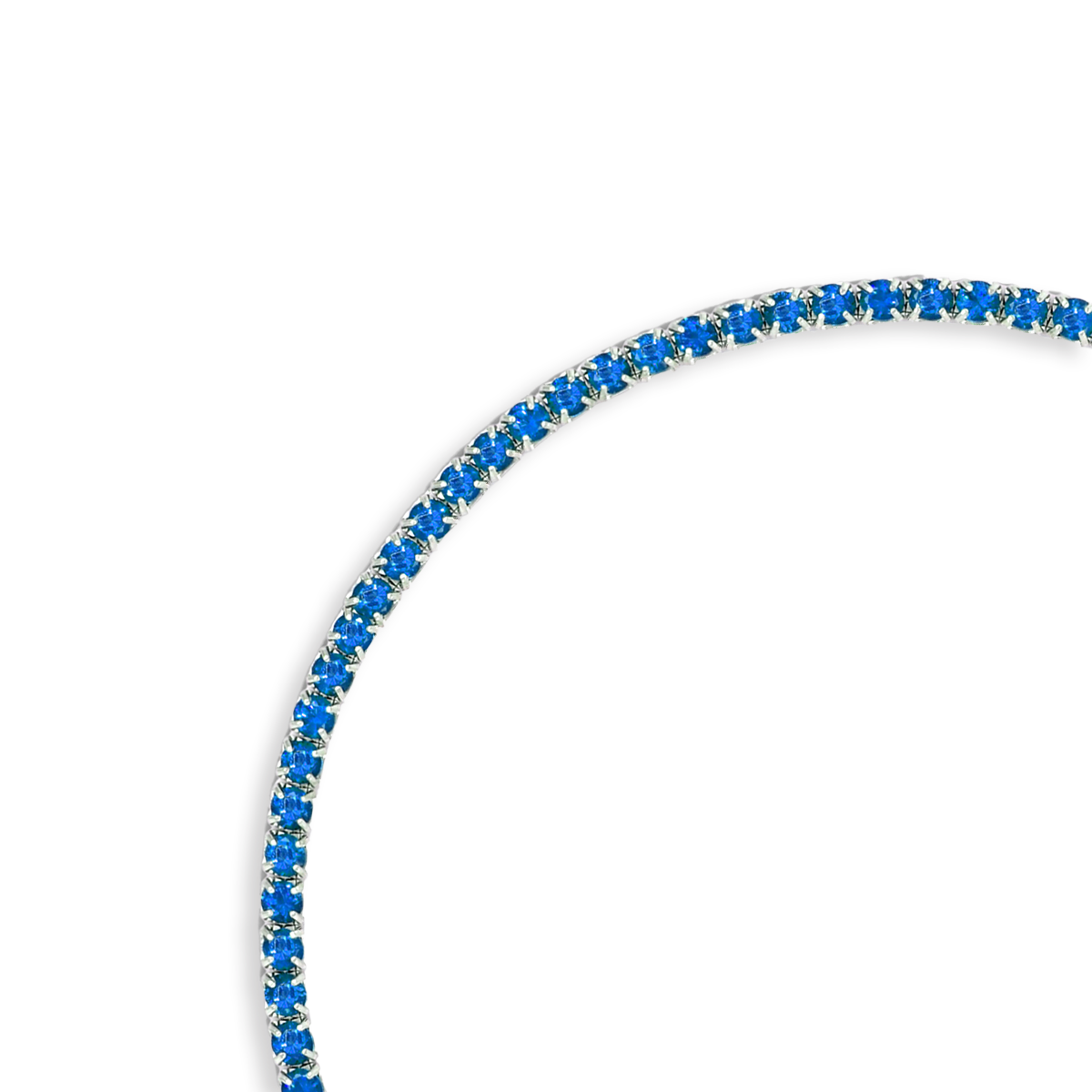 Sterling Silver Dark Blue Cubic Zirconia Tennis Bracelet