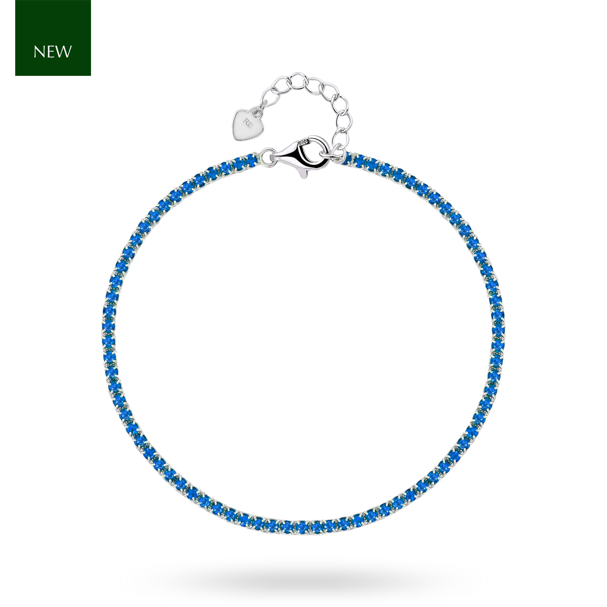 Sterling Silver Dark Blue Cubic Zirconia Tennis Bracelet
