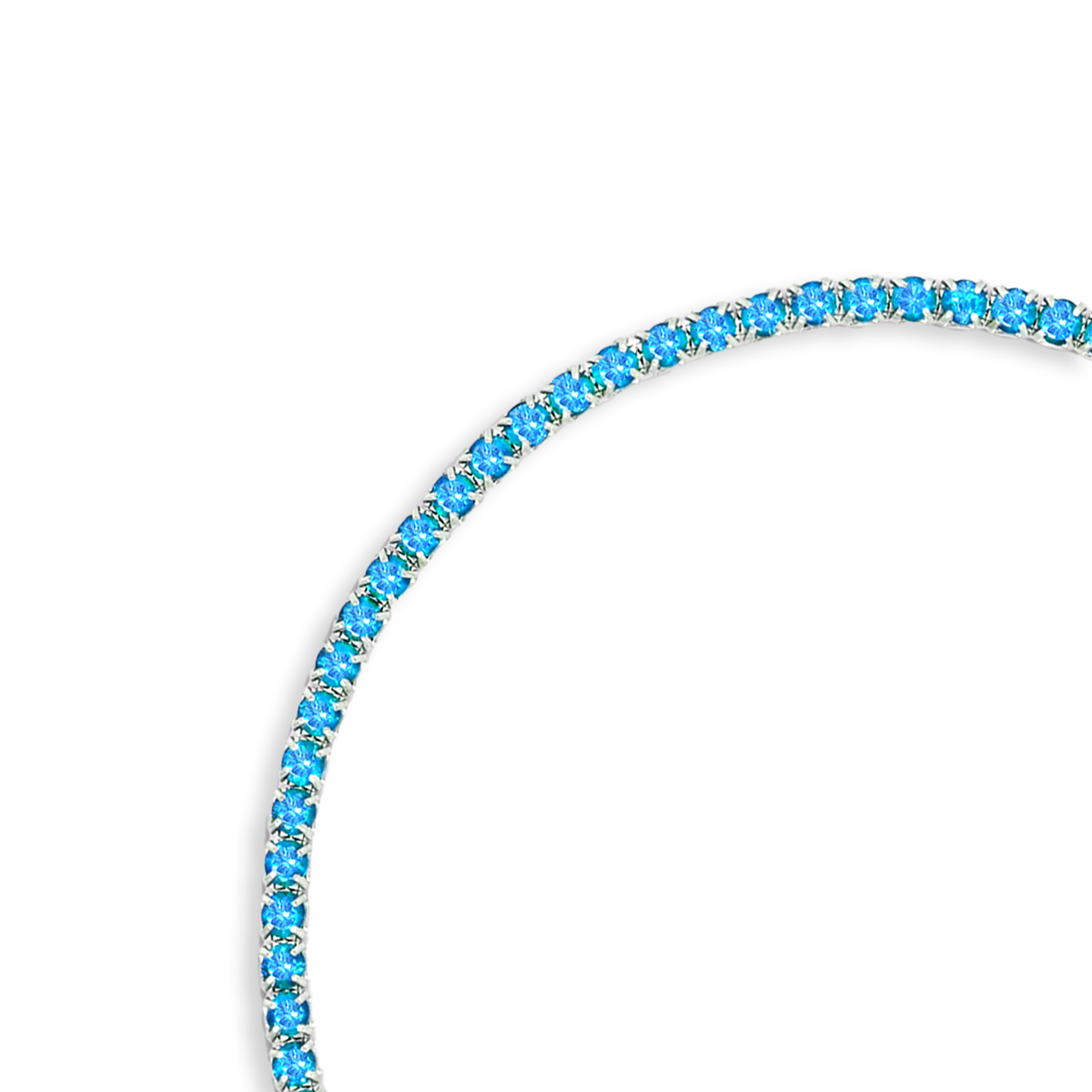 Sterling Silver Light Blue Cubic Zirconia Tennis Bracelet