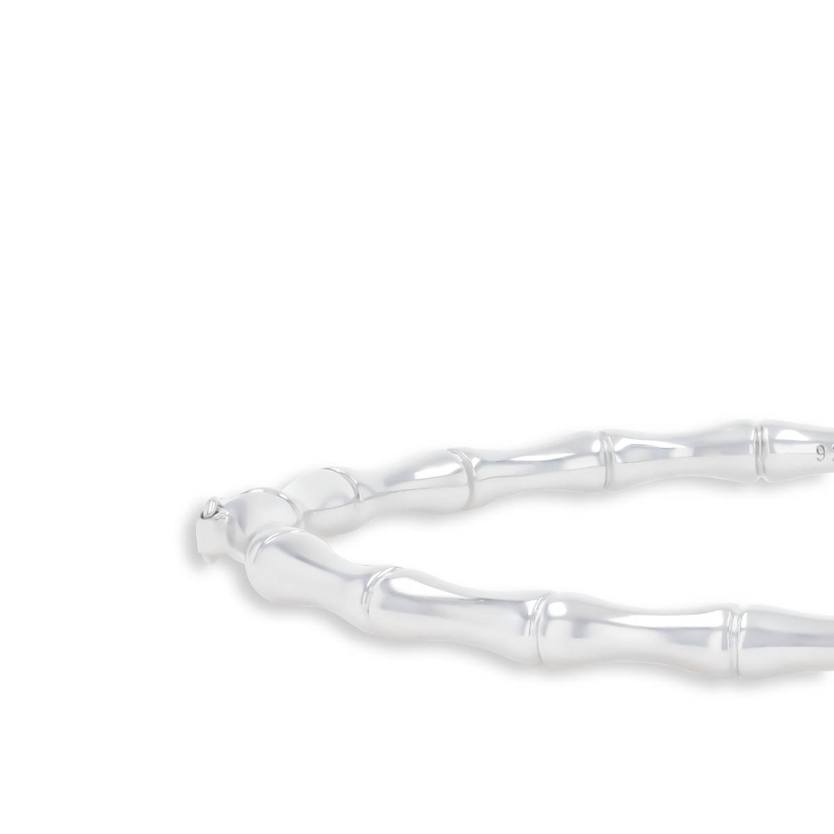 Sterling Silver Solid Bamboo Hinged Bangle