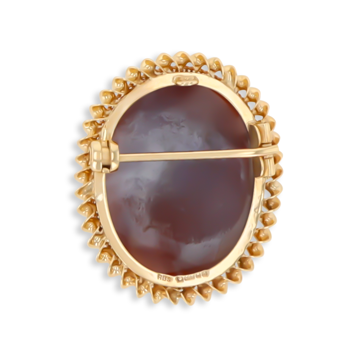 9ct Yellow Gold 25x19mm Oval Shaped Shell Cameo Brooch