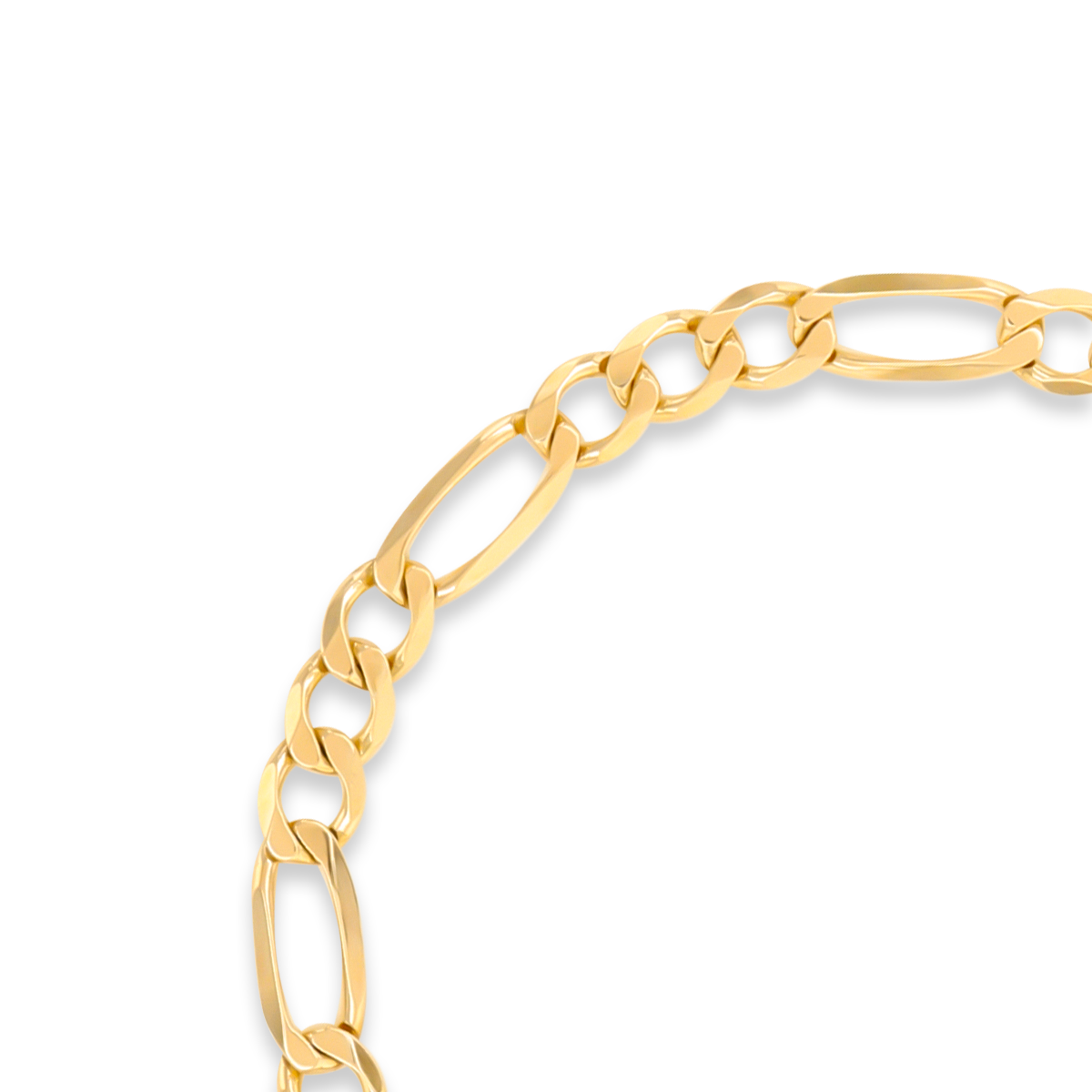 9ct Yellow Gold 8” 5.7mm Bevelled Figaro Bracelet