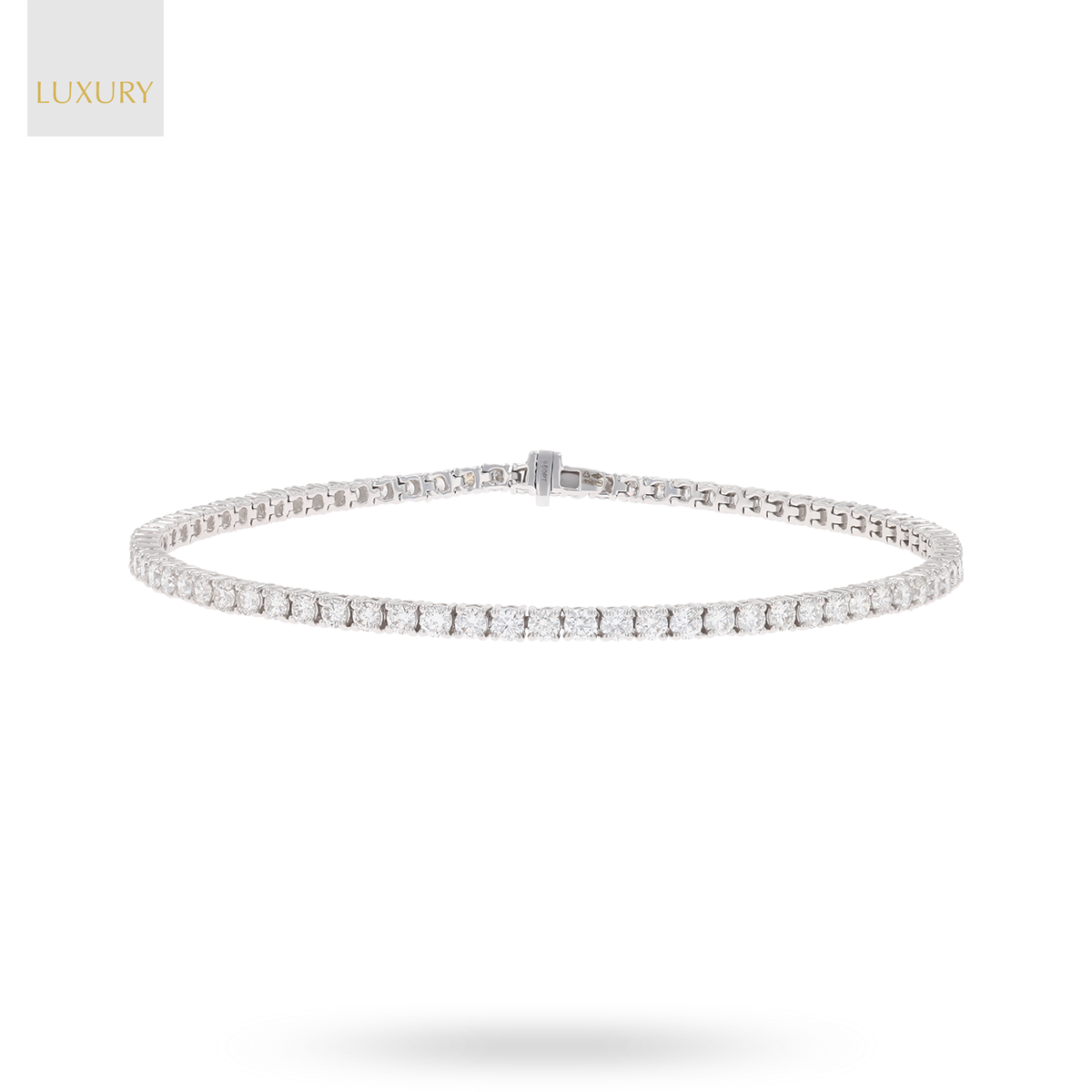 Platinum 3.01ct Diamond Tennis Claw Set Bracelet