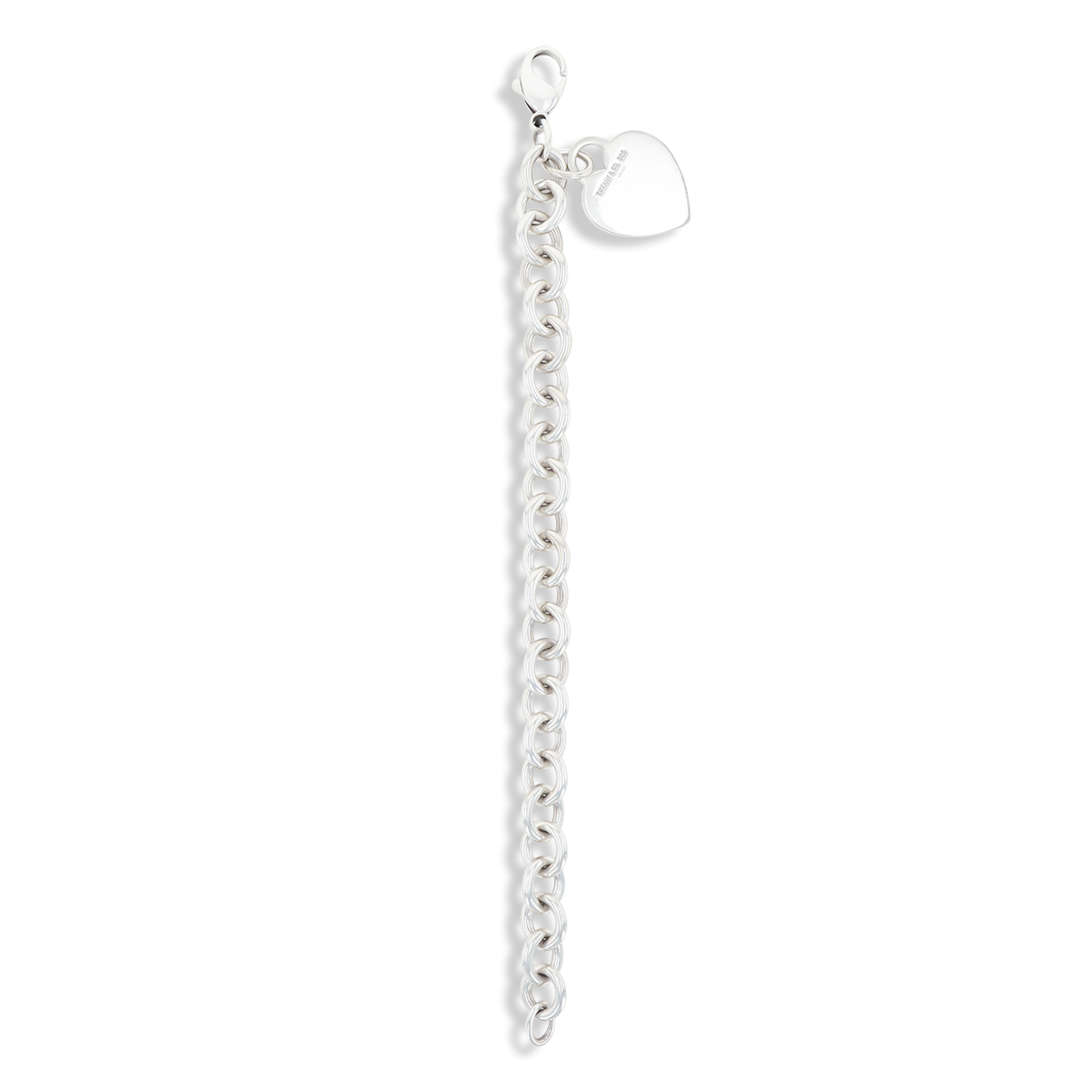 Tiffany & Co. Sterling Silver Plain Heart Tag 19cm Bracelet