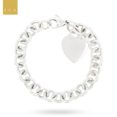 Tiffany & Co. Sterling Silver Plain Heart Tag 19cm Bracelet