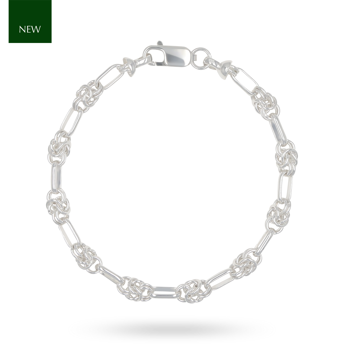 Sterling Silver Byzantine & Elongated Link Bracelet