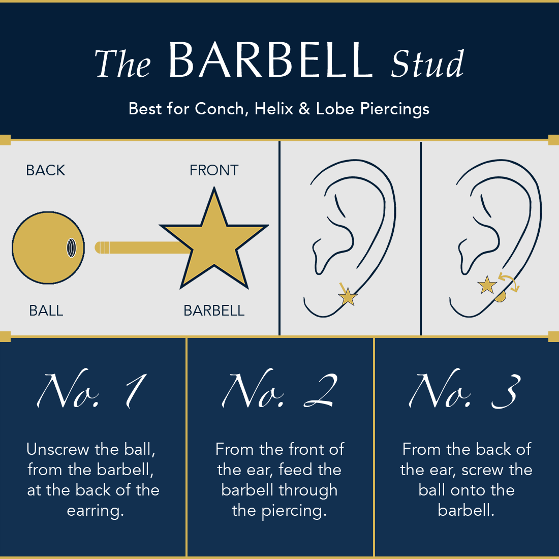 How to wear a Barbell Earring?