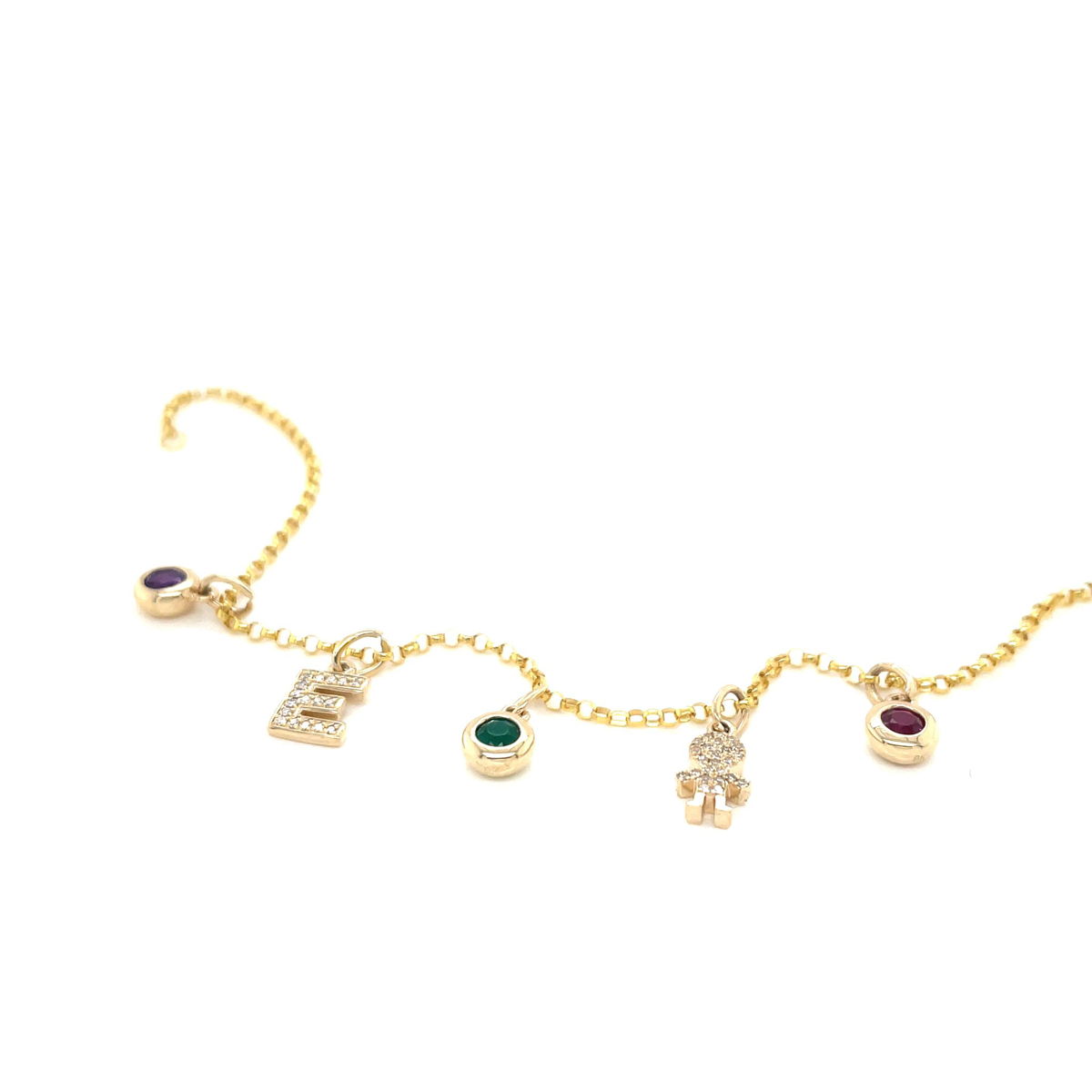 9ct Yellow Gold Bubble Charms on Bracelet