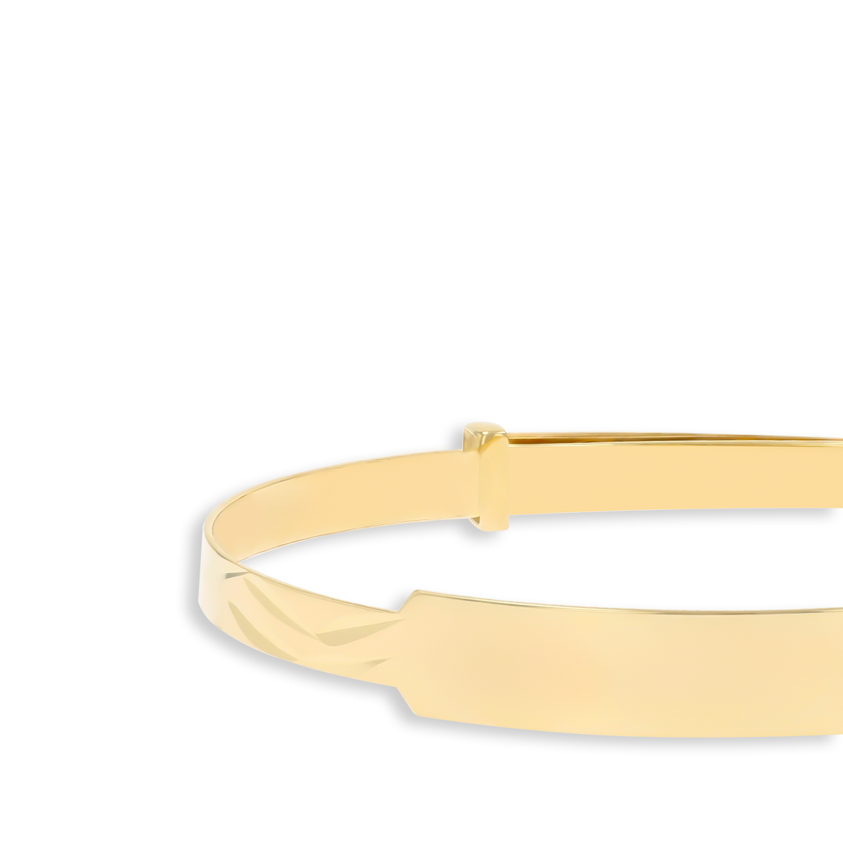 9ct Yellow Gold Diamond Cut ID Expandable Baby Bangle