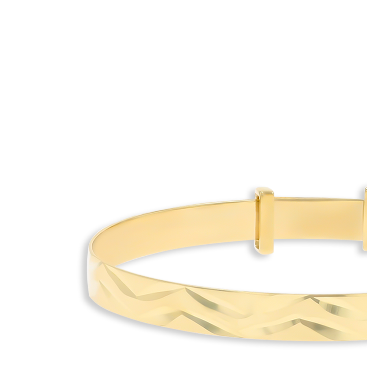 9ct Yellow Gold 4mm Diamond Cut Expandable Baby Bangle