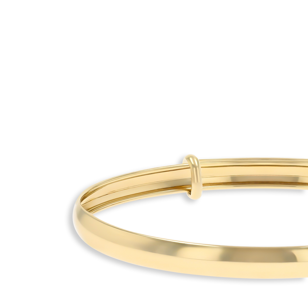 9ct Yellow Gold 3.9mm Plain D-Shape Expandable Baby Bangle