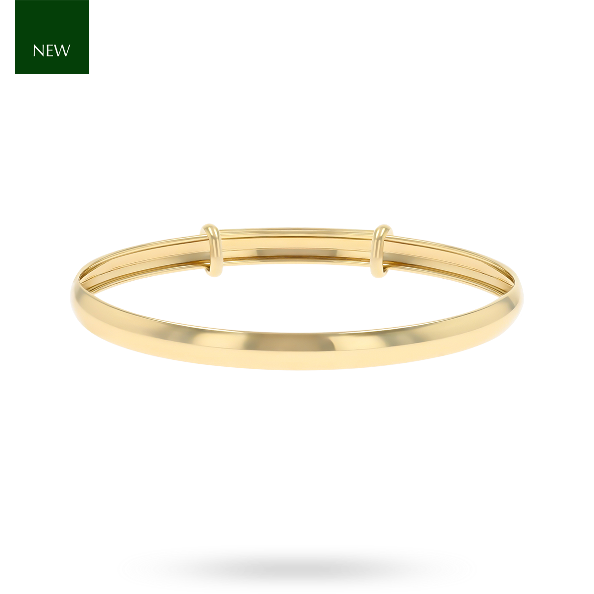 9ct Yellow Gold 3.9mm Plain D-Shape Expandable Baby Bangle