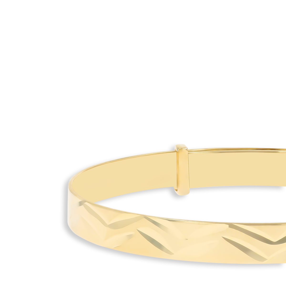 9ct Yellow Gold 5mm Diamond Cut Expandable Baby Bangle