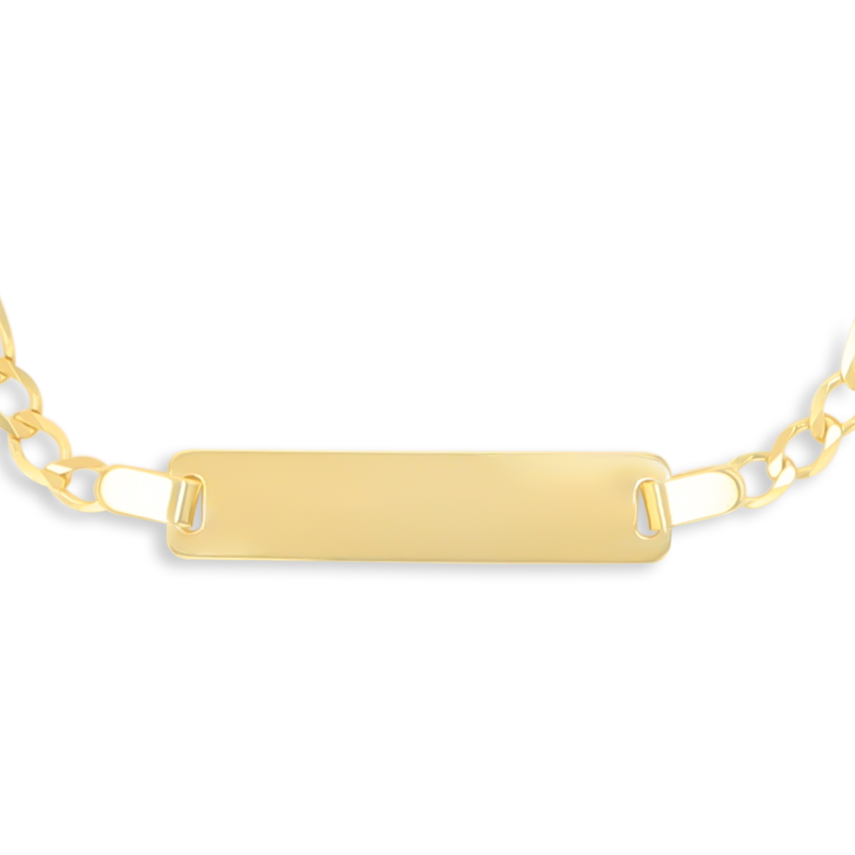 9ct Yellow Gold Figaro Link ID Baby Bracelet