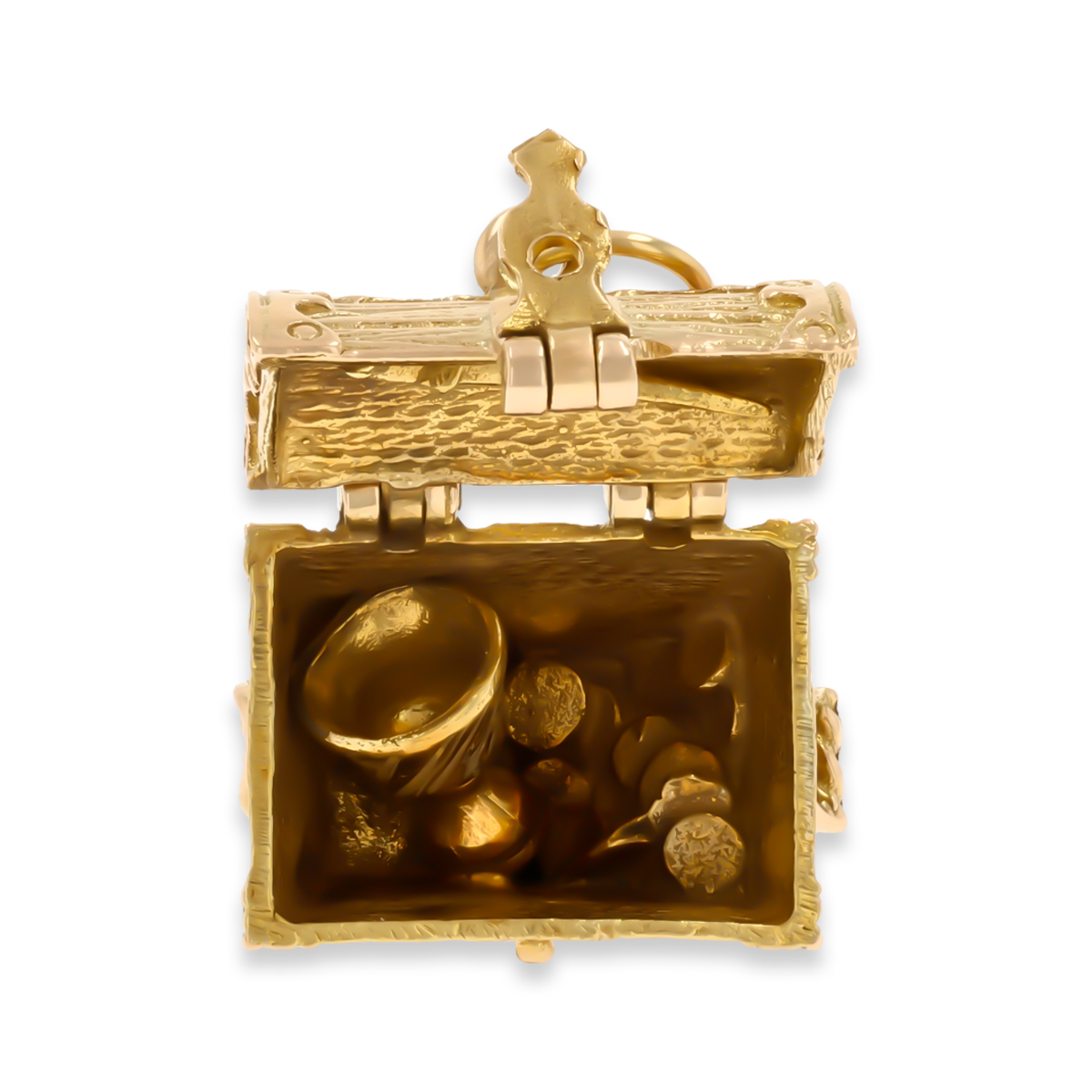 9ct Yellow Gold Treasure Chest Opening Charm By Georg Jensen