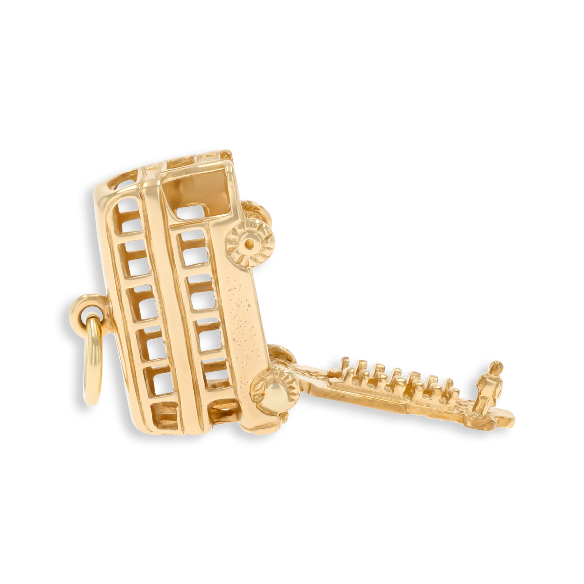 9ct Yellow Gold Double Decker Bus Opening Charm