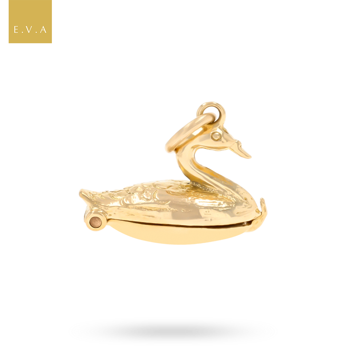 9ct Yellow Gold Swan Lake with Enamel Opening Charm