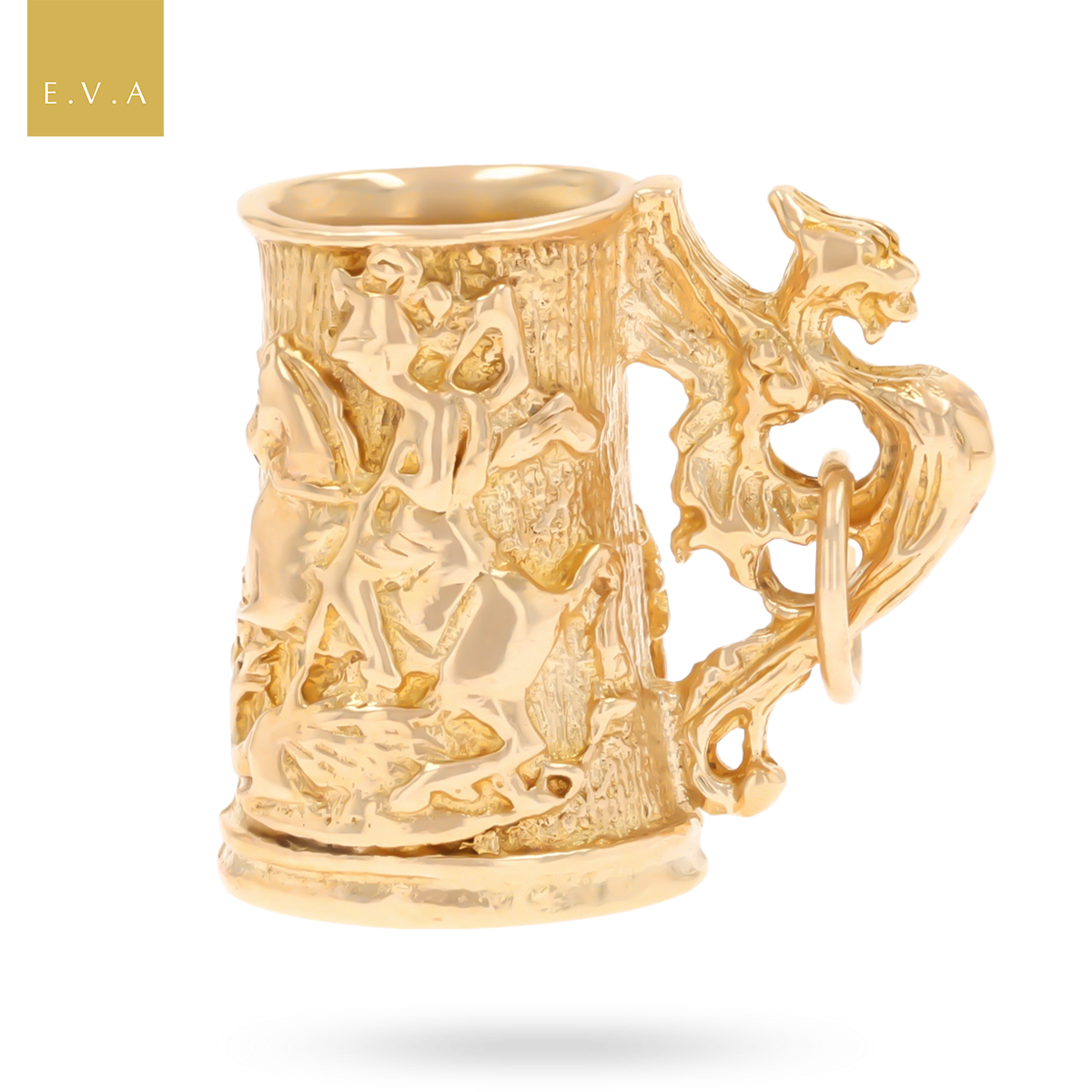 9ct Yellow Gold St George Tankard Charm