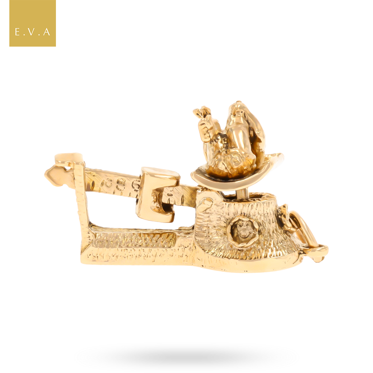 9ct Yellow Gold Moveable Baby On Scales Charm