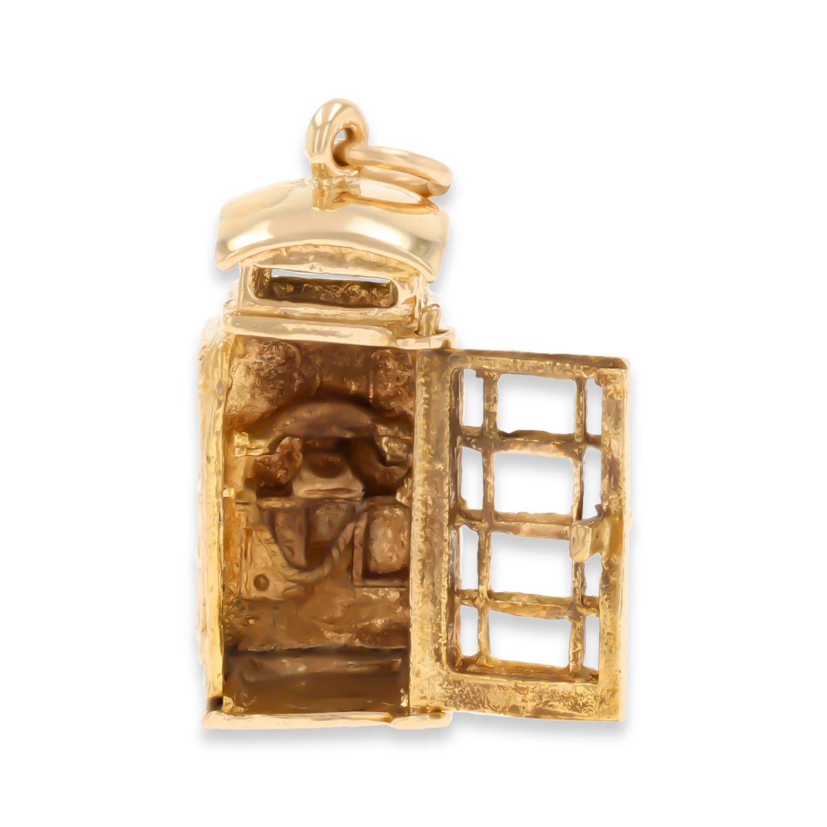 9ct Yellow Gold Large Telephone Box Opening Charm