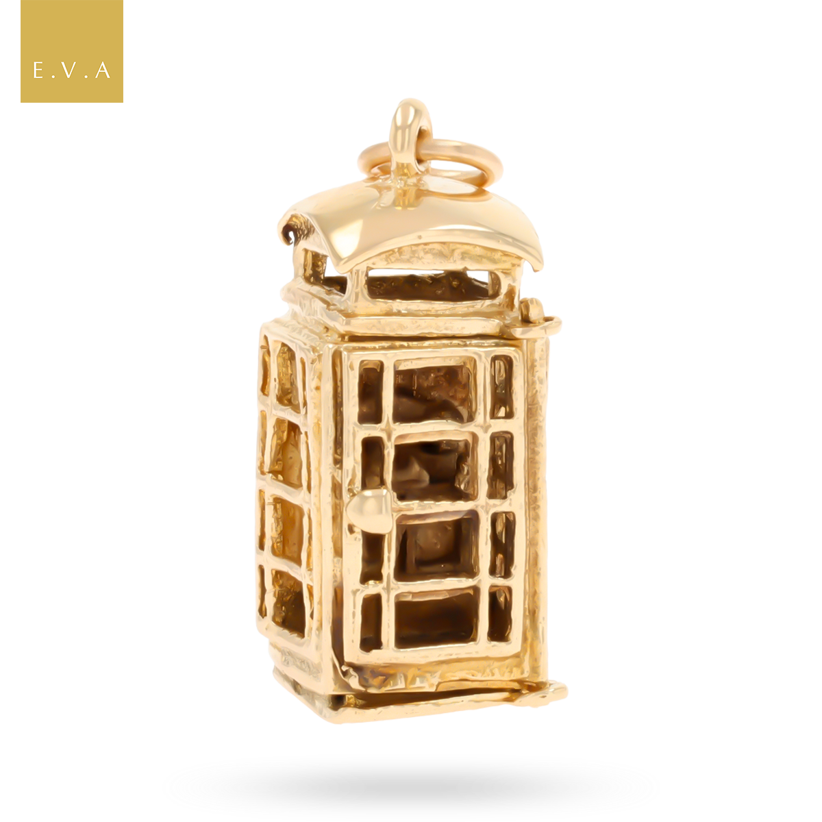 9ct Yellow Gold Large Telephone Box Opening Charm