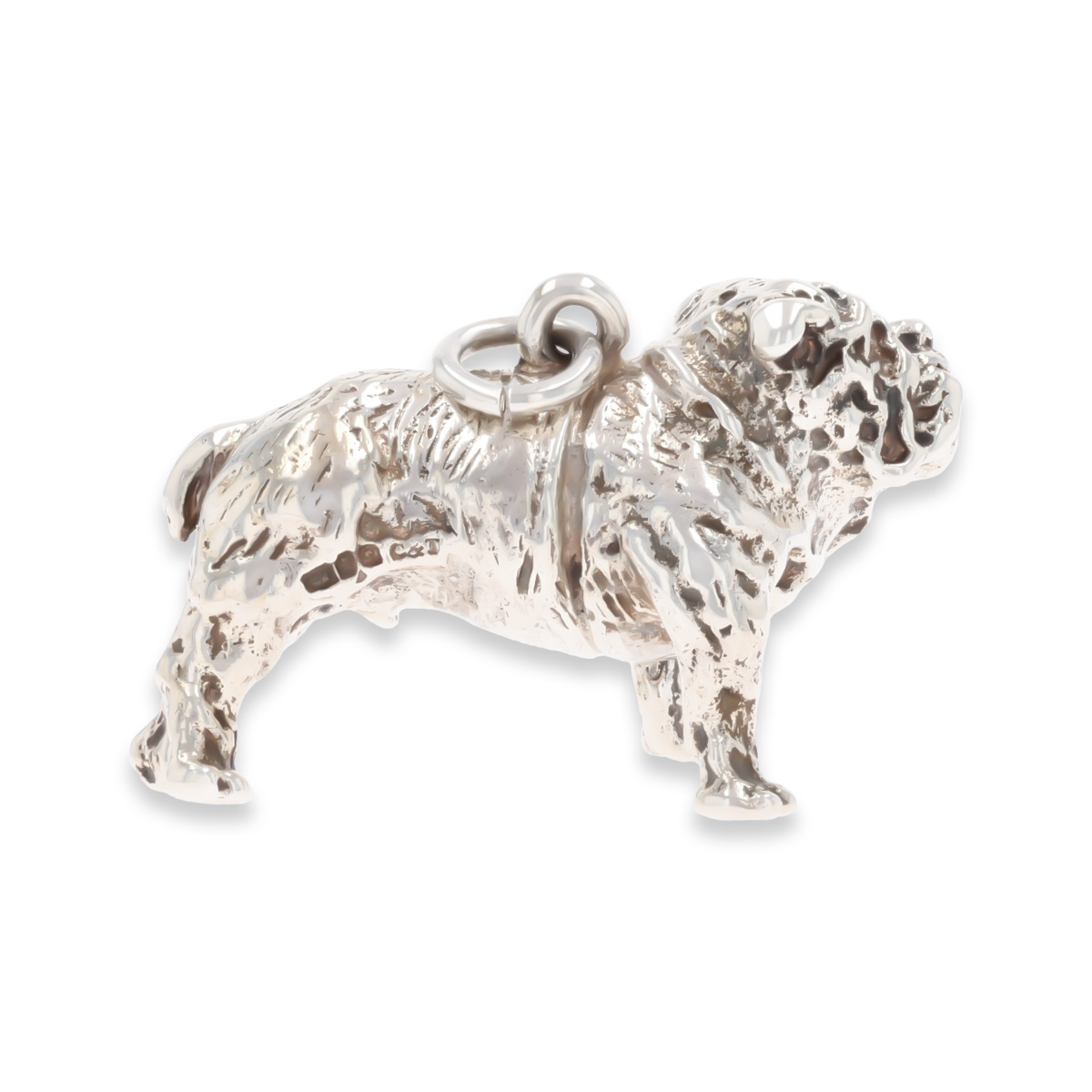 Sterling Silver Solid Bulldog Charm