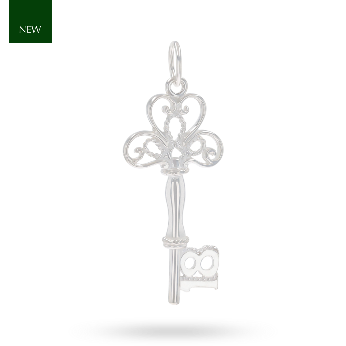 Sterling Silver Fancy 18th Key Charm