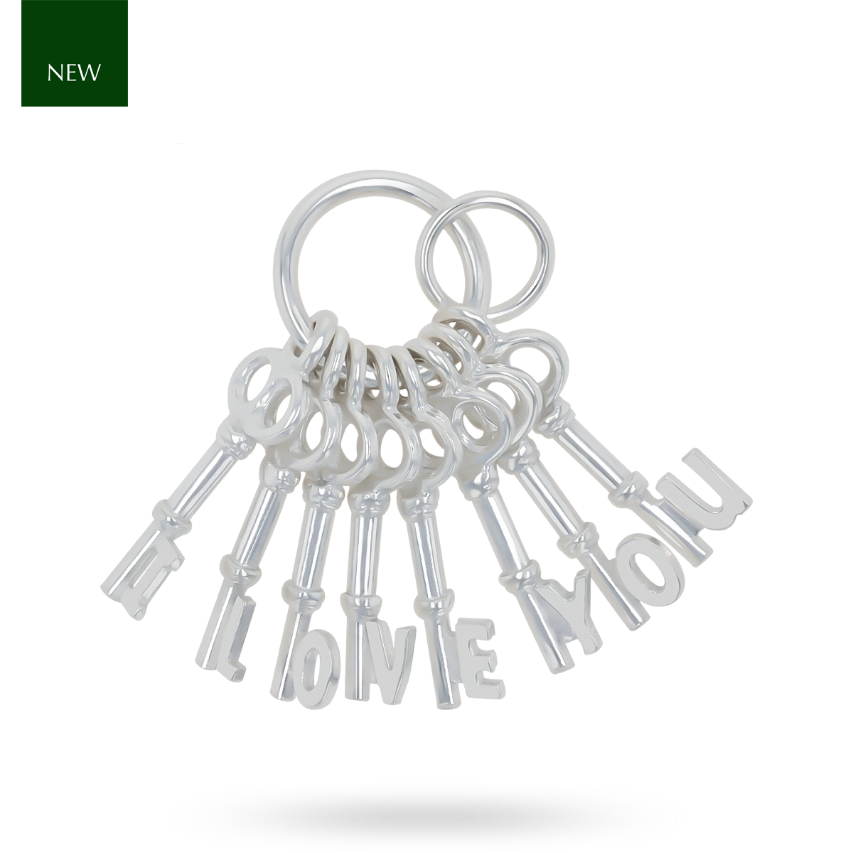 Sterling Silver I Love You Keys Charm