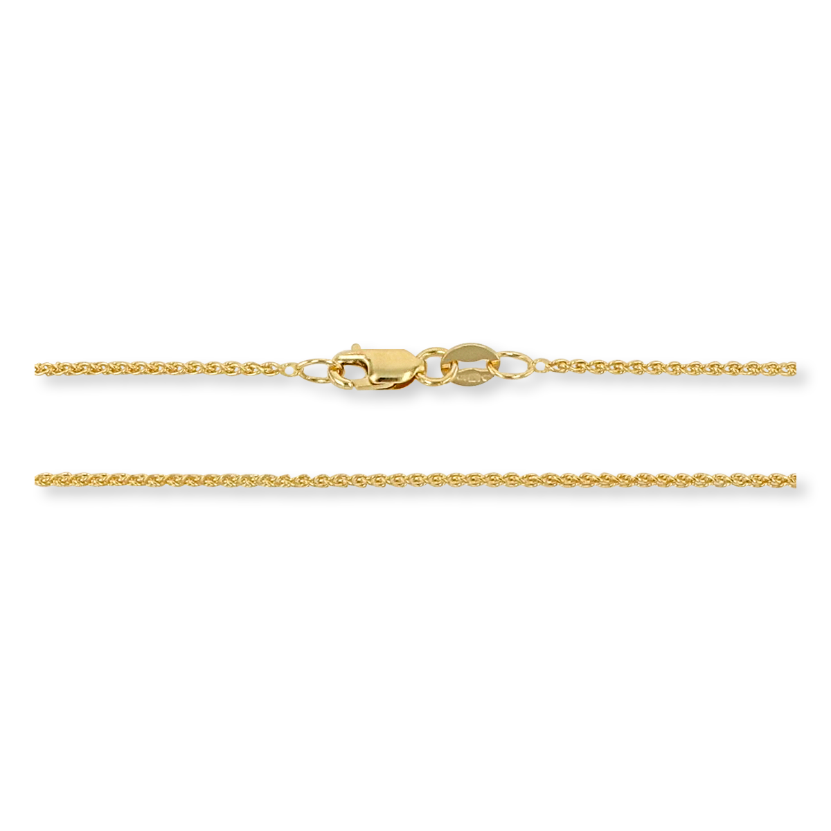 9ct Yellow Gold 1mm Wheat Chain - Clasp
