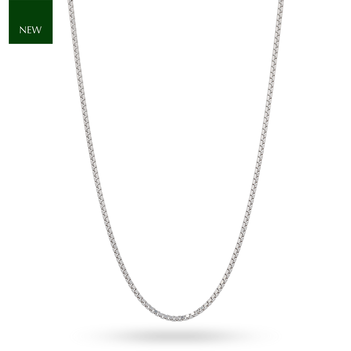 9ct White Gold Venetian Box Chain