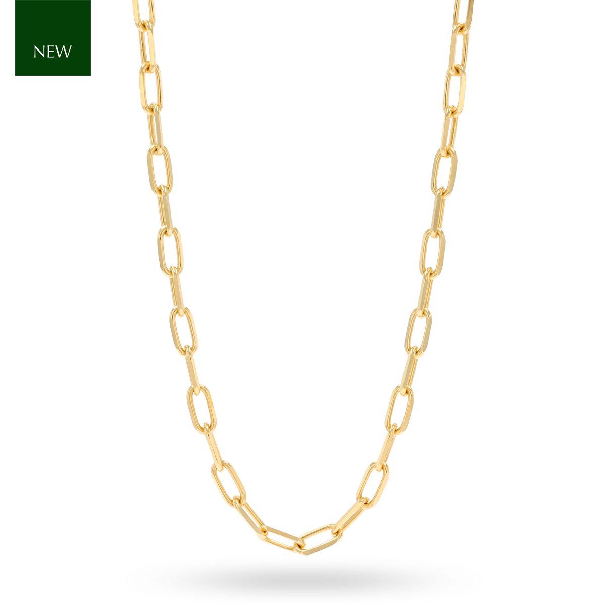 9ct Yellow Gold 3.3mm Paperclip Chain
