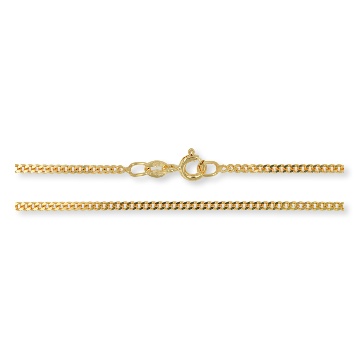 9ct Yellow Gold 1.7mm Close Curb Chain - Clasp