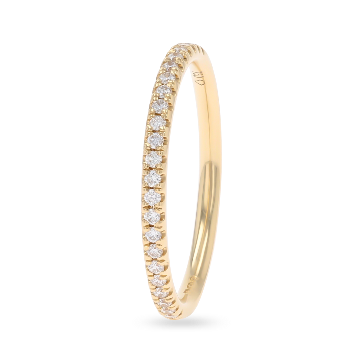 18ct Yellow Gold 0.16cts Round Brilliant Cut Diamond Half Eternity Ring