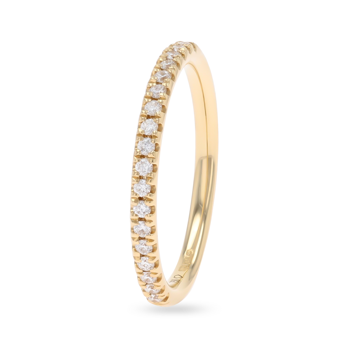 18ct Yellow Gold 0.20cts Round Brilliant Cut Diamond Half Eternity Ring