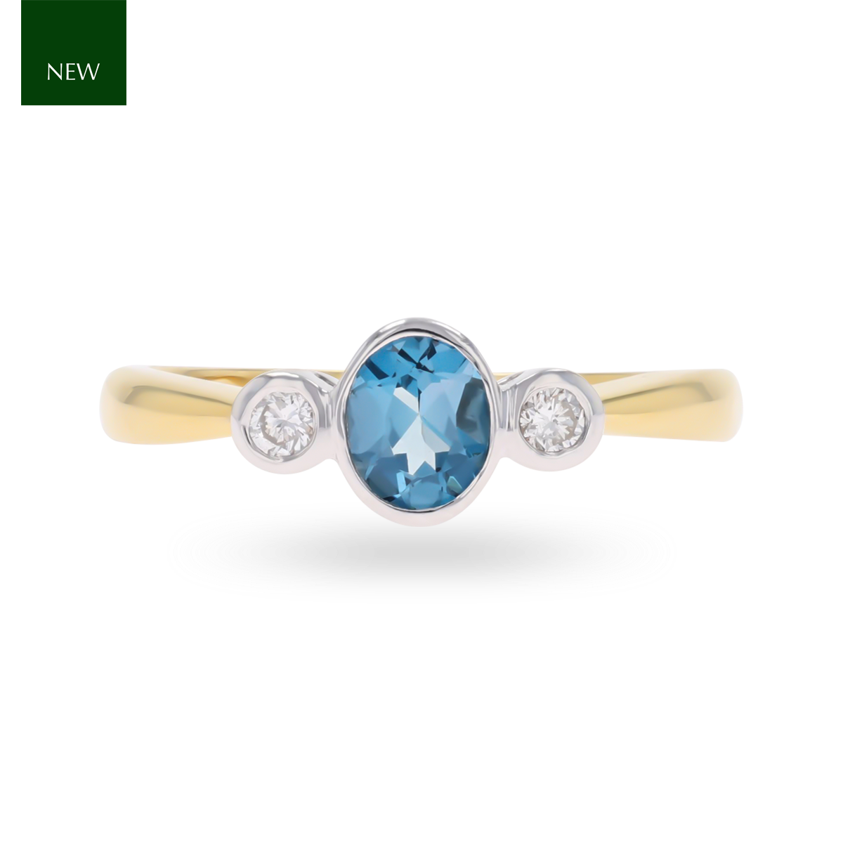 Bezel set blue topaz ring 2025