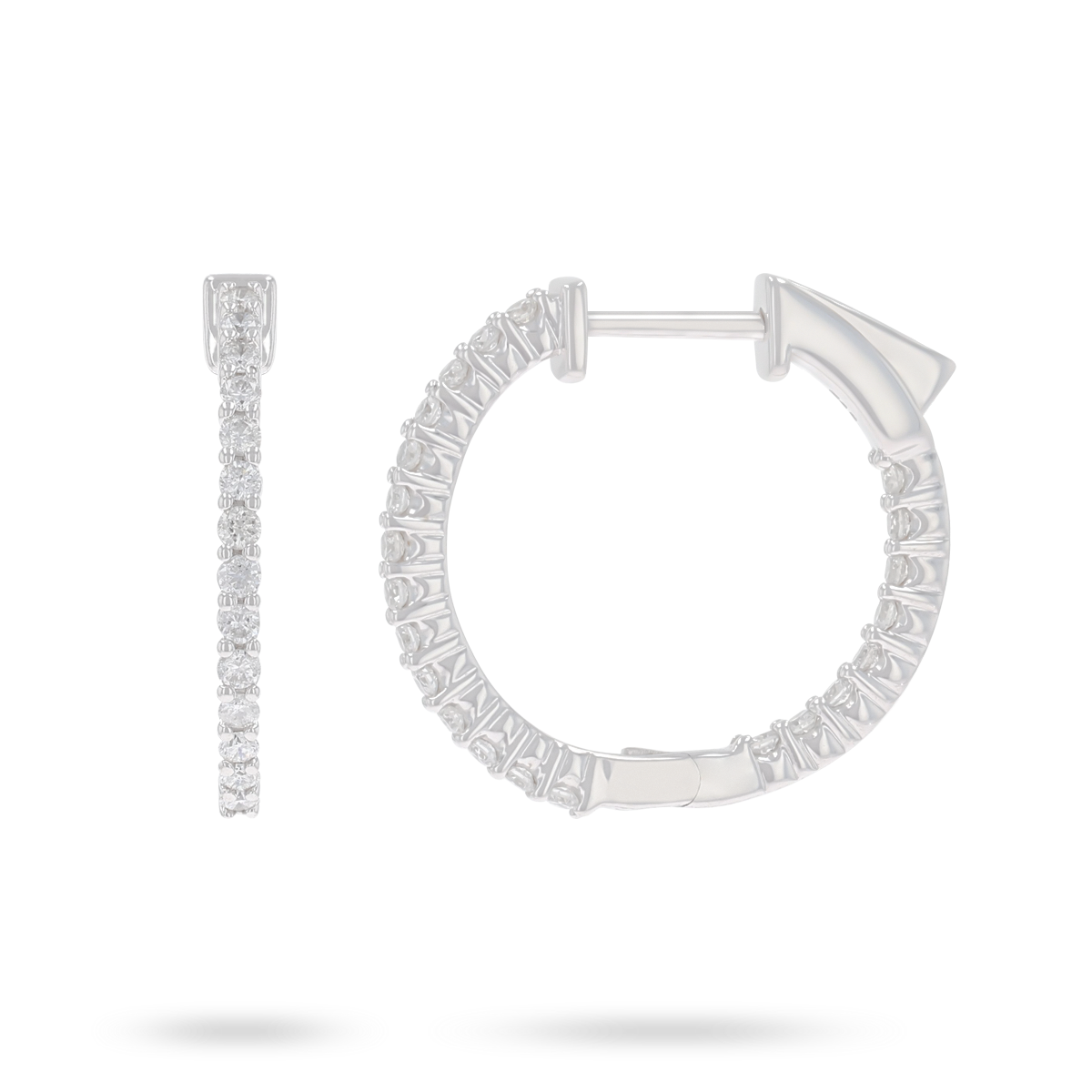 9ct White Gold 0.51cts Diamond Hoop Earrings