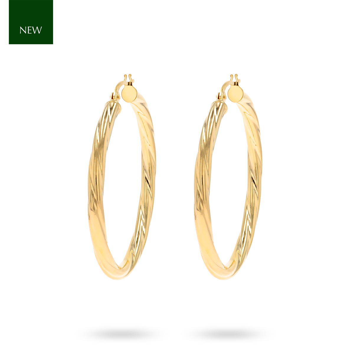 9ct Yellow Gold Twisted Hoop Earrings