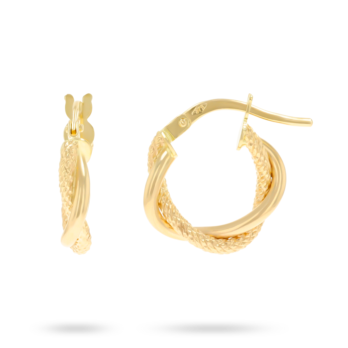 9ct Yellow Gold Double Twist Small Hoop Earrings