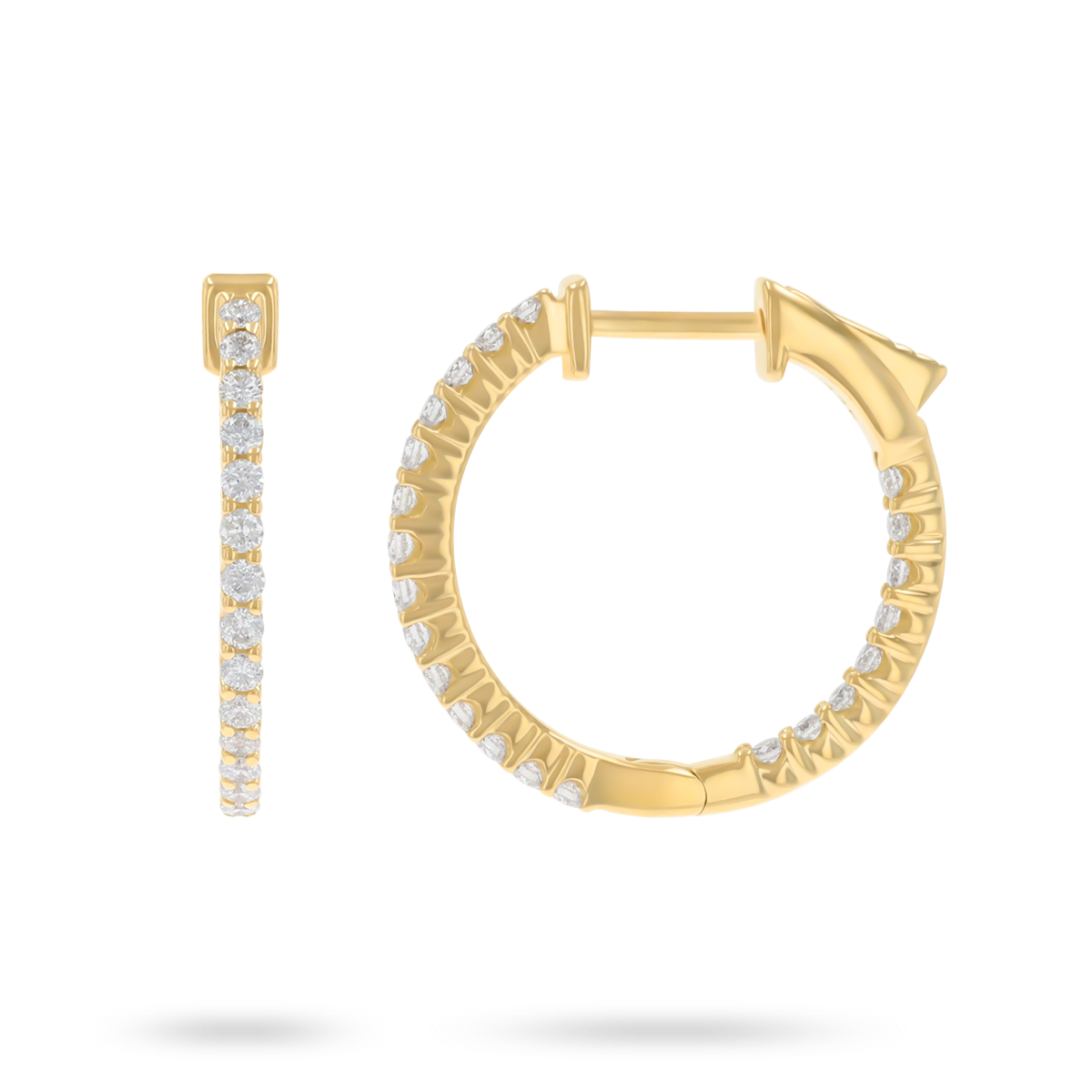 9ct Yellow Gold 0.50cts Diamond Hoop Earrings