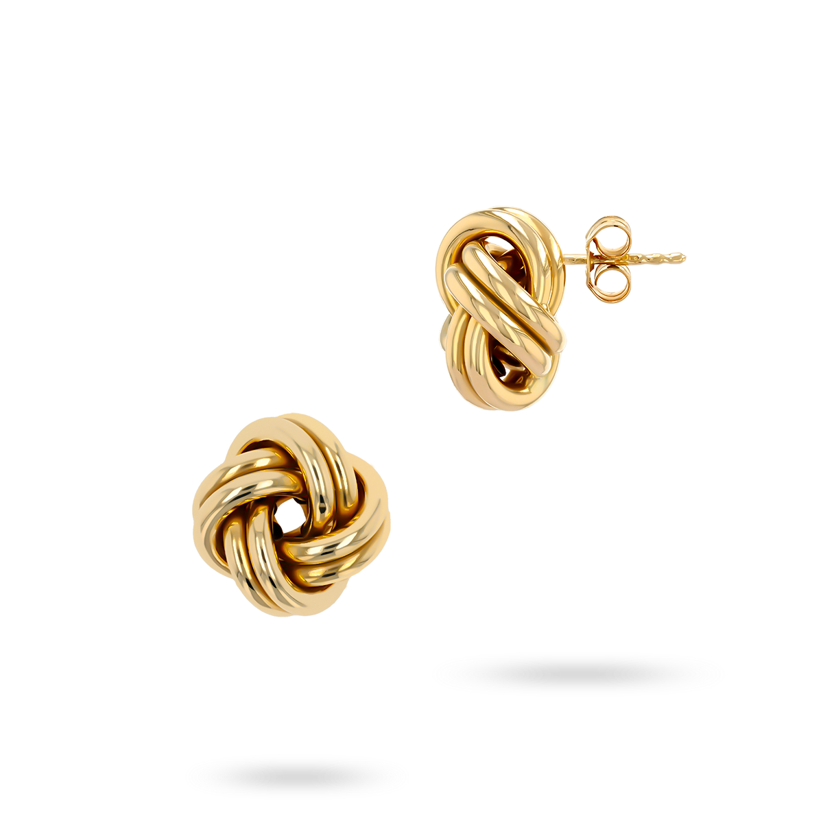 9ct Yellow Gold 14.5mm Knot Stud Earrings