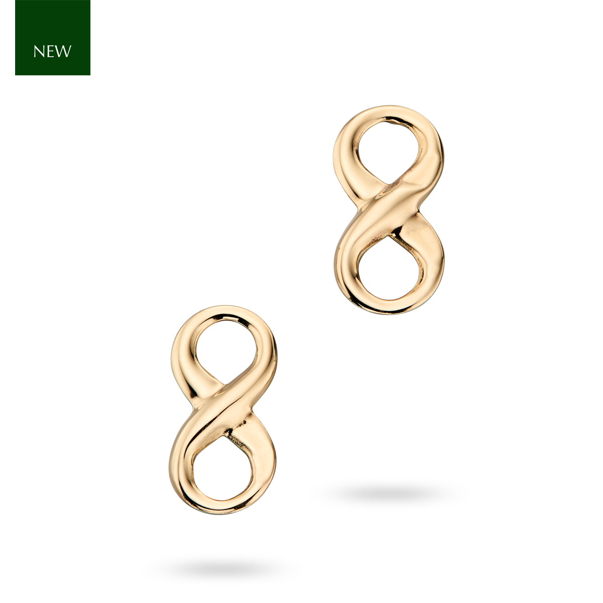 9ct Yellow Gold Infinity Stud Earrings