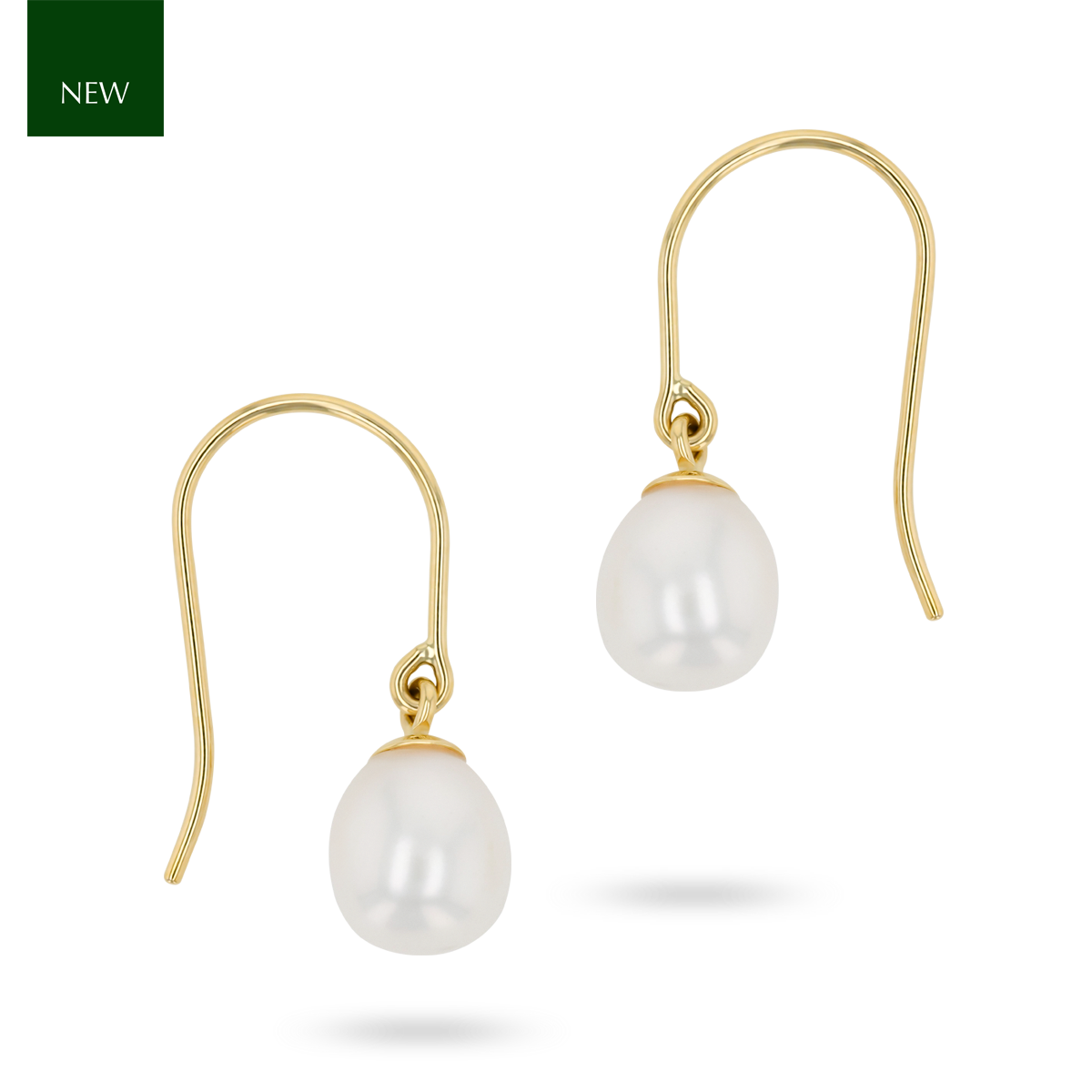 9ct Yellow Gold Freshwater Pearl Drop Earrings