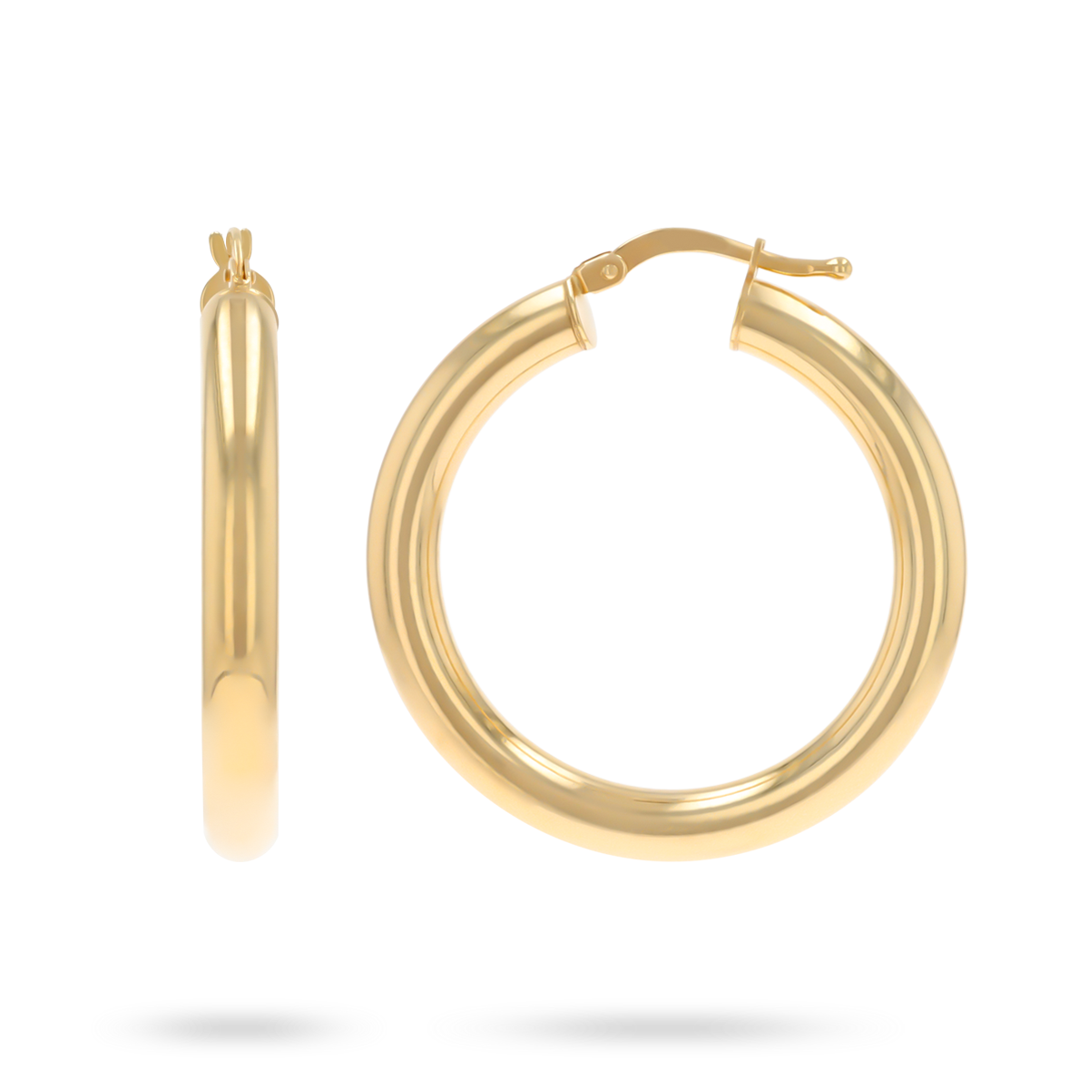 9ct Yellow Gold Tube Hoop Earrings
