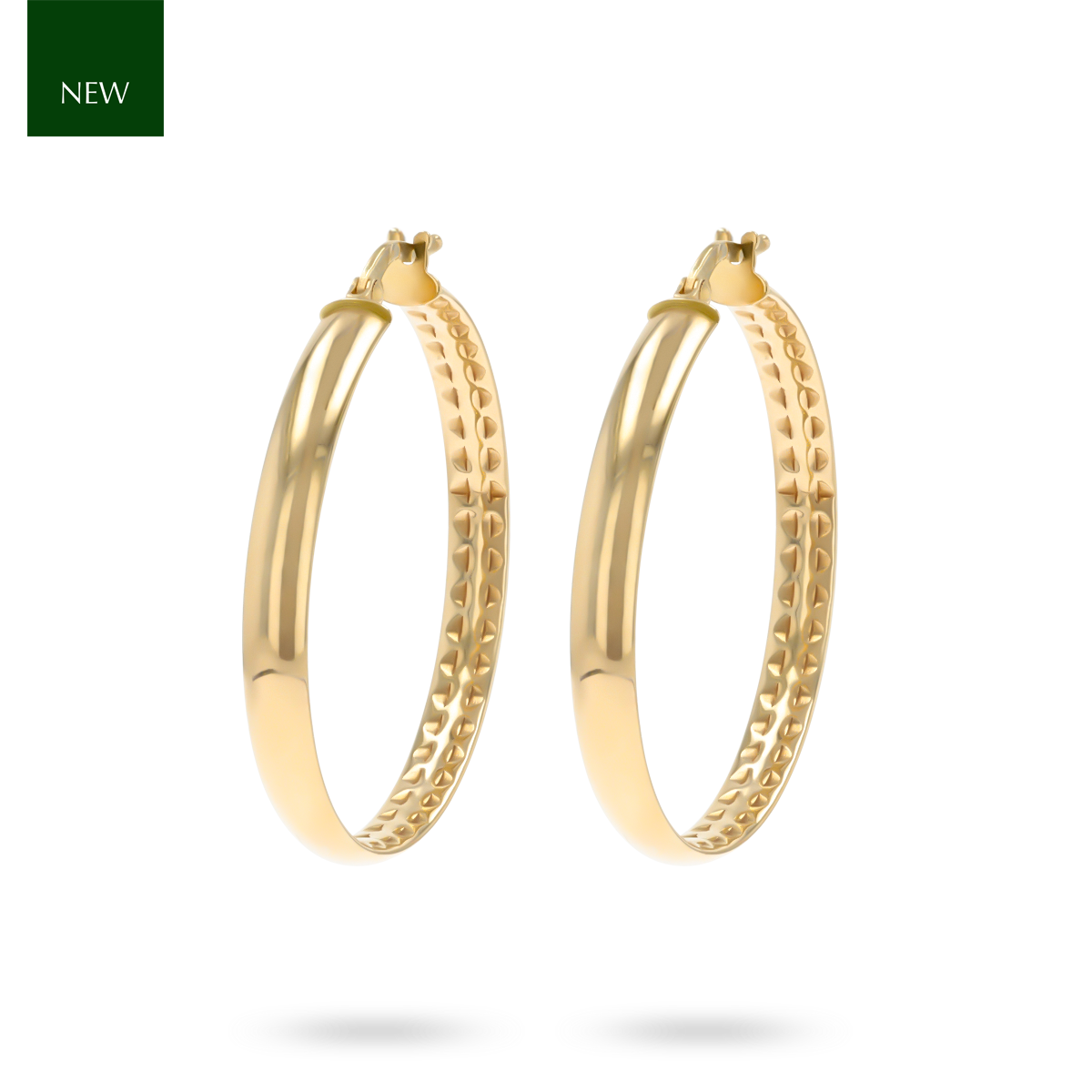 9ct Yellow Gold D-Shape Tube Hoop Earrings