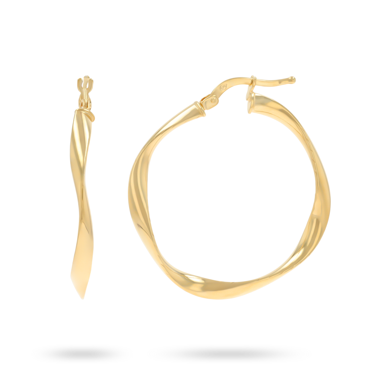 9ct Yellow Gold Gentle Twist Hoop Earrings