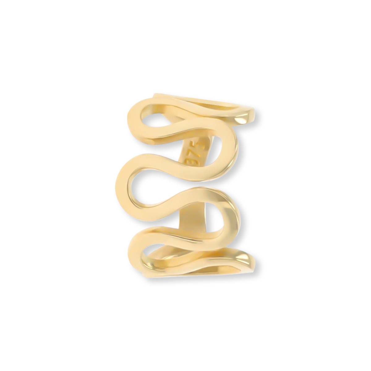 9ct Yellow Gold Wave Ear Cuff