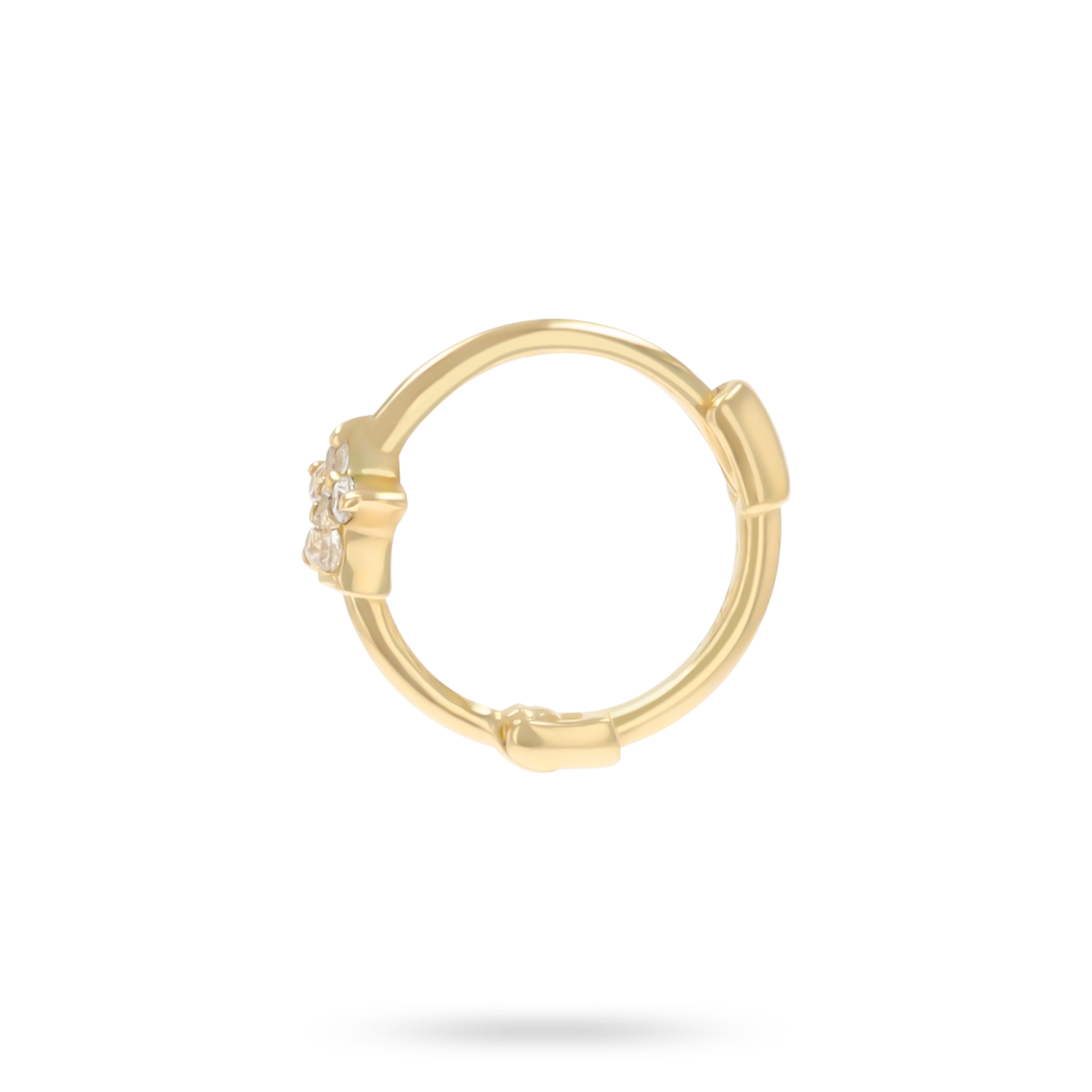 9ct Yellow Gold Cubic Zirconia Star Cartilage Hoop Earring