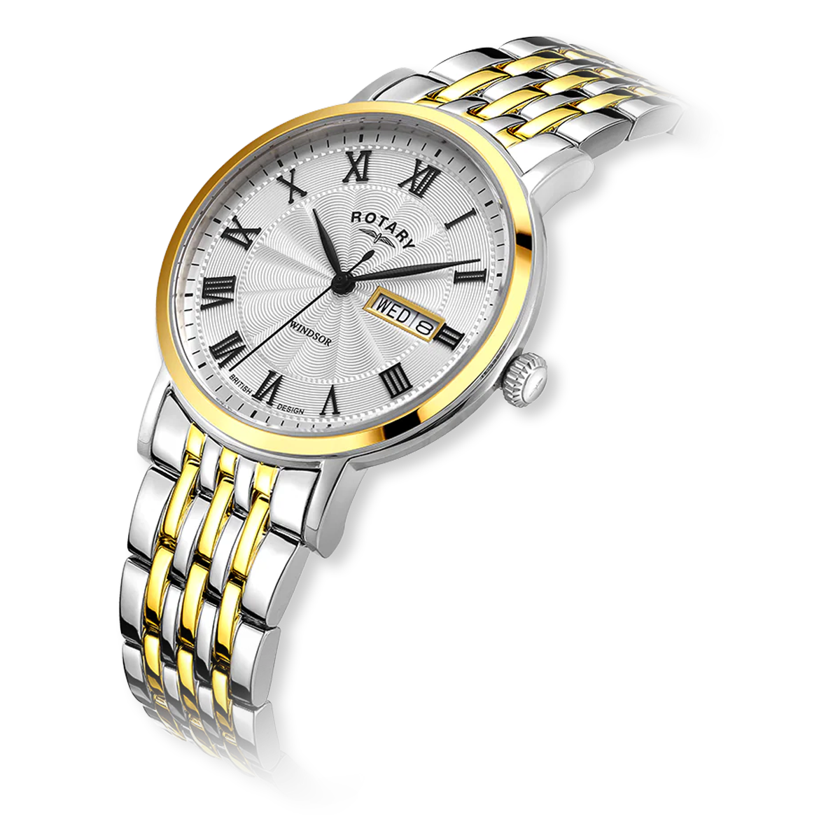 Rotary Heritage 2-Tone, White Dial with Stainless Steel Bracelet - GB05421/01