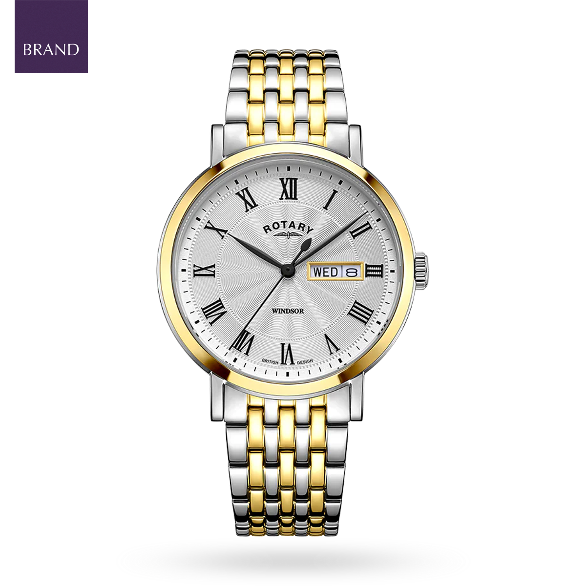 Rotary Heritage 2-Tone, White Dial with Stainless Steel Bracelet - GB05421/01