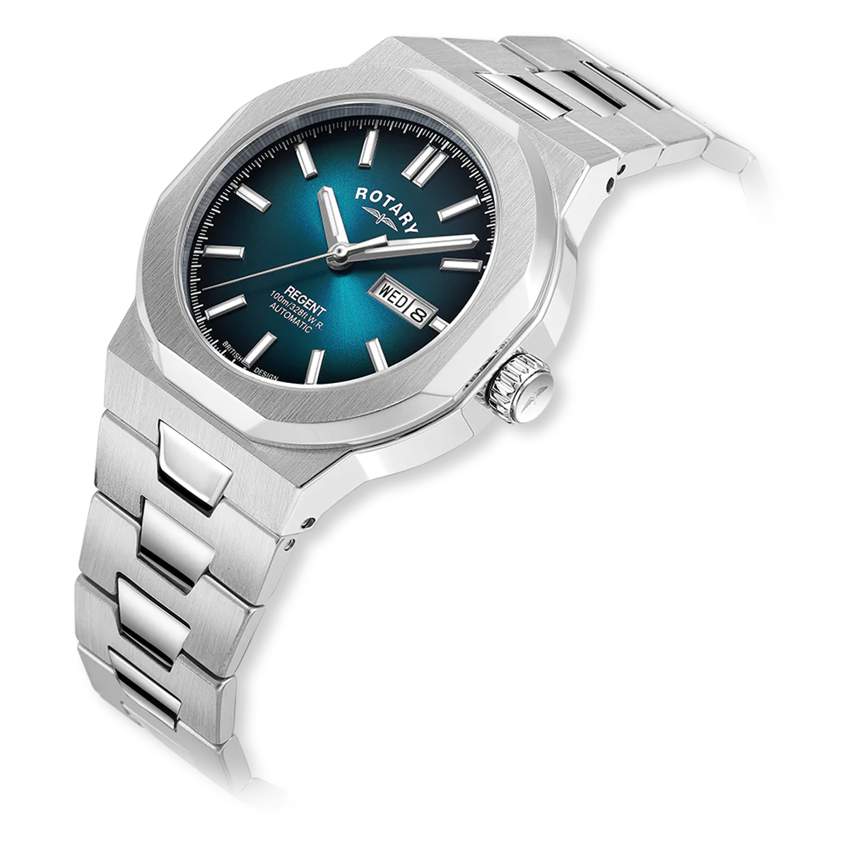 Rotary Regent Sport, Teal Dial with Brushed Stainless Steel Bracelet - GB05490/73